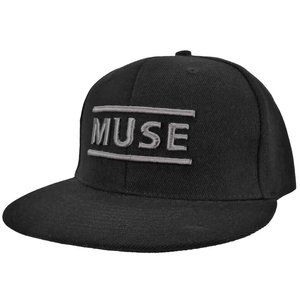 MUSE Mens Muse Embroidered 3D Logo Black Snapback Flat Bill Cap Hat New